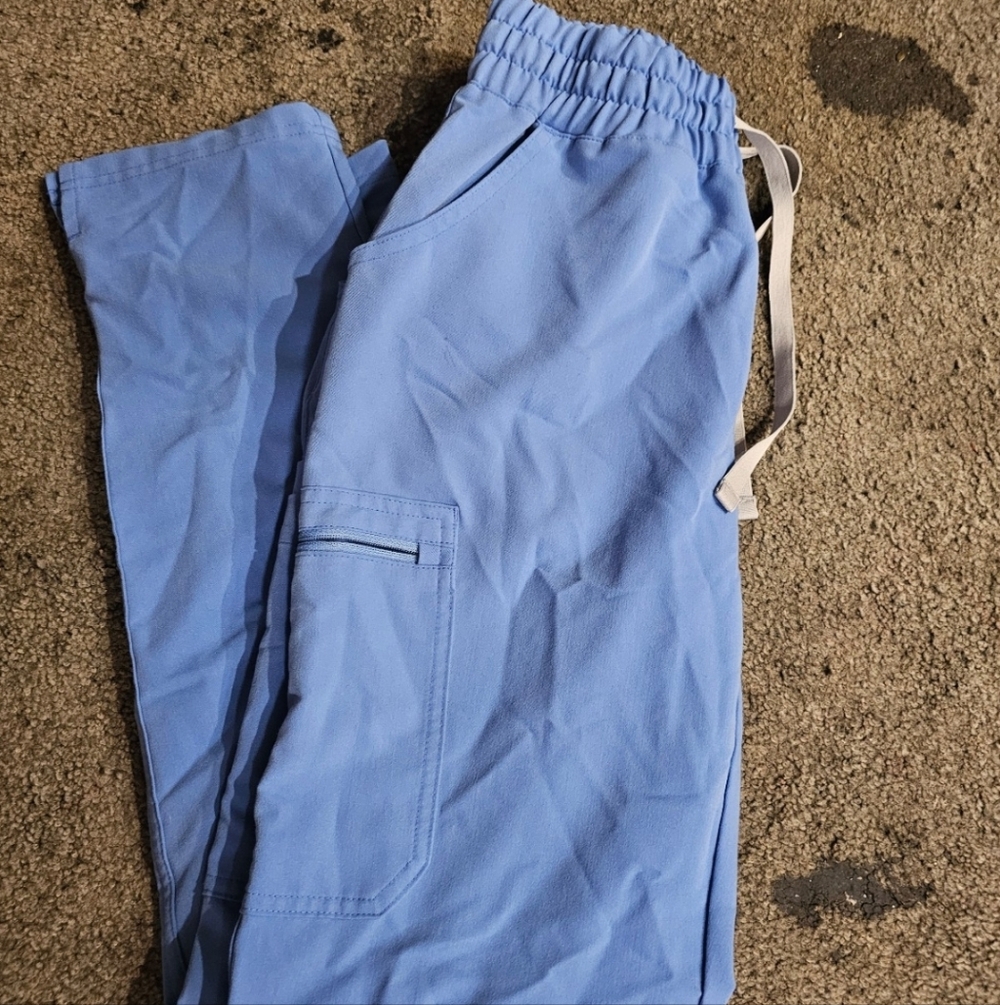 Figs Womens Sky Blue Cargo Pants